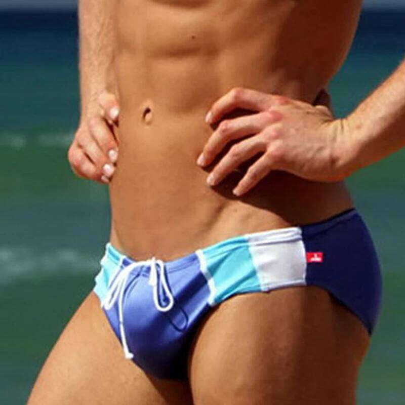 Summer Swimwear Men's Swimming Trunks Nylon Waterproof Elastic Waist Sexy Swimsuit Briefs Male Swim Surfing Beach Board Shorts C260227