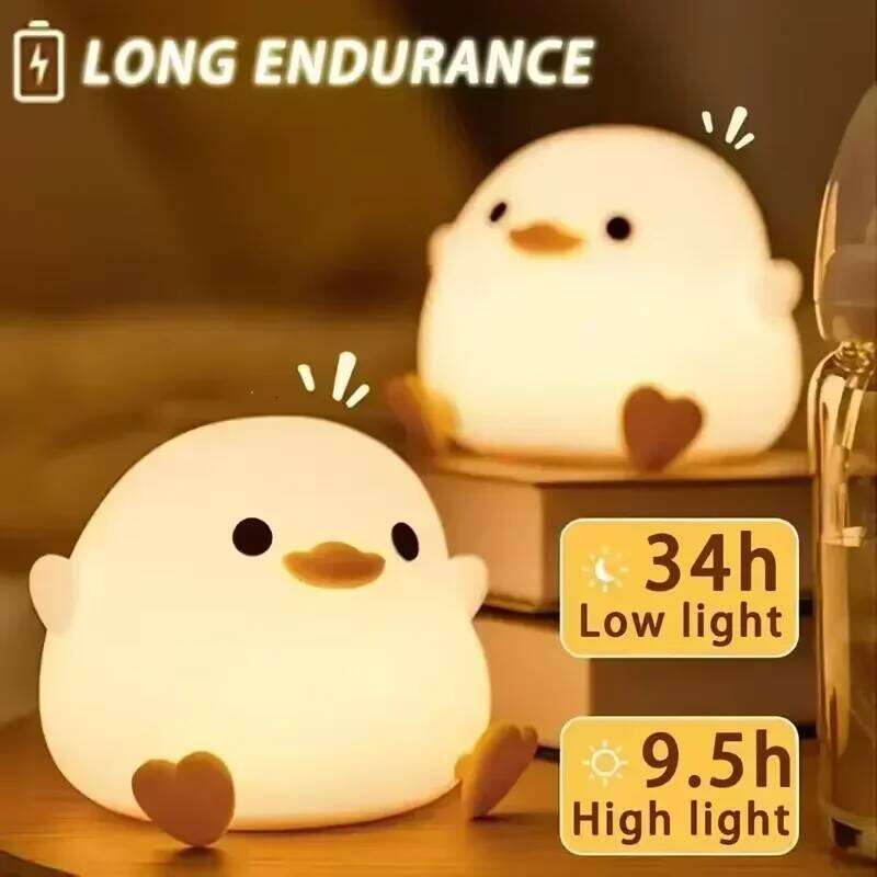 LED Night Lights Cute Sheep Panda Rabbit Silicone Lamp USB Rechargeable Timing Bedside Decor Kids Baby nightlight Birthday Gift Z260227