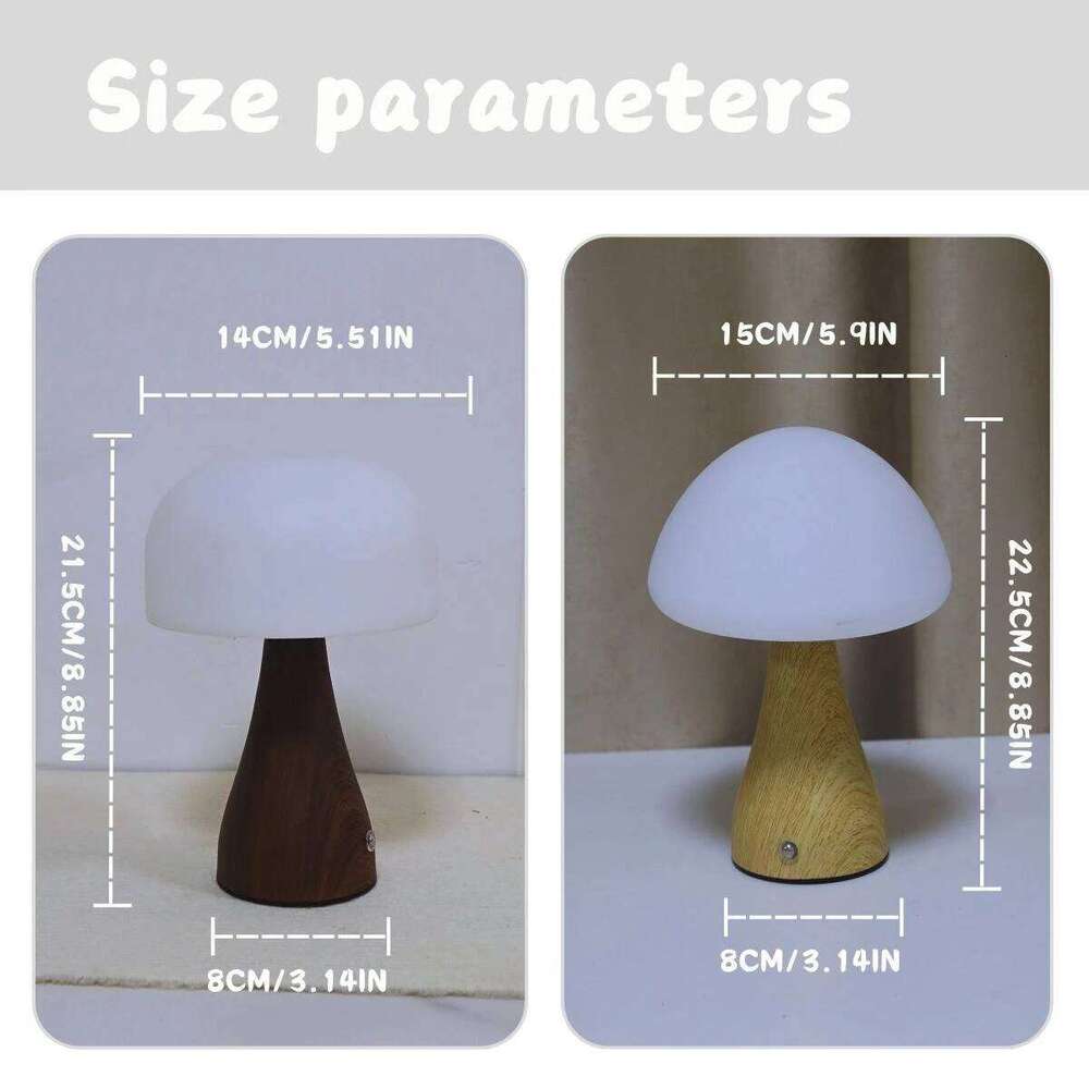 Modern Nordic LED Mushroom Desk Lamp with Touch Control, USB Charging, Perfect for Bedrooms, Bars, and Study Z260227
