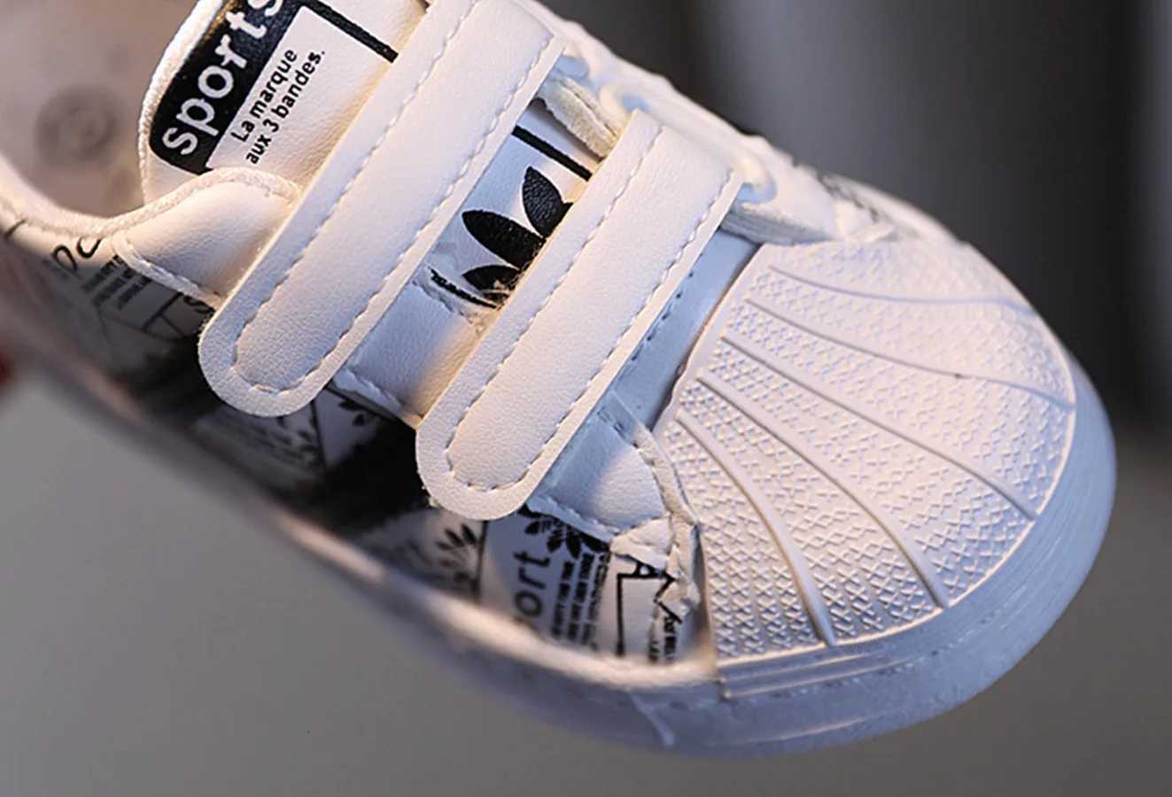 1-6T Baby Sneakers Shell Toe Graphic Print PU Non-slip Wear-resistant Toddler Sports ShoesT260227