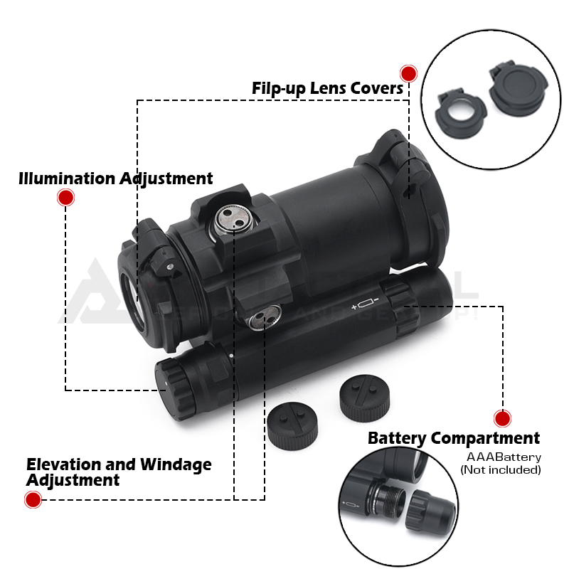 EvolutionGear CompM5s Red Dot Reflex Sight w/ LRP Mount Night Vision Motion