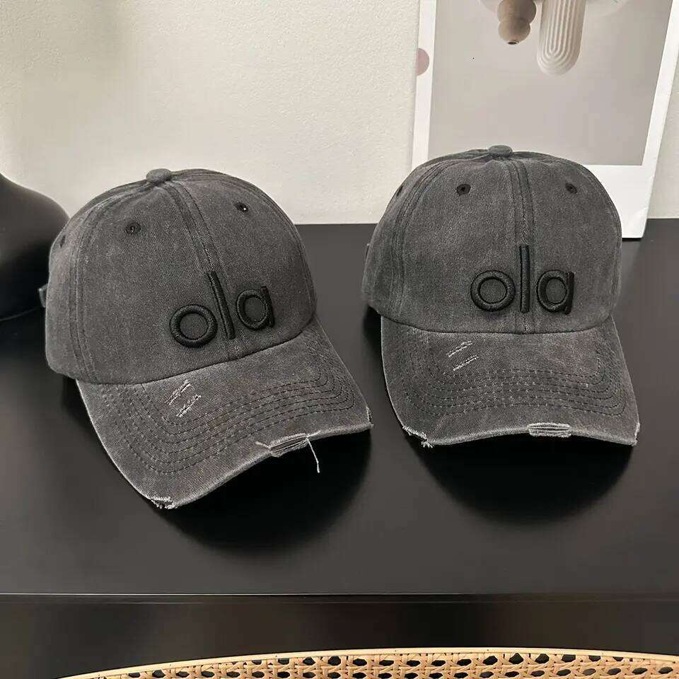 2026 Y2K Washed Denim Cap Ola Letter Embroidery, Vintage Style, High-Quality, Luxury Feel, Adjustable Baseball Hat 26Y0227