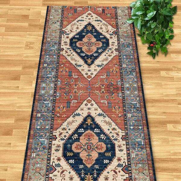 Multi Style Runner Rug Vintage Geometric Floral Marble Pattern Non Slip Washable Carpet for Hallway Kitchen Corridor Home Decor H260227 - view 4