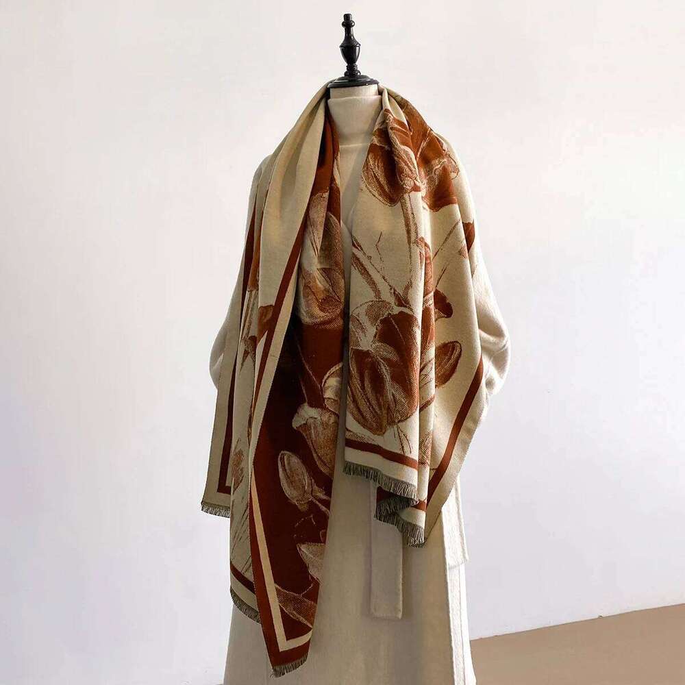 Luxury Winter Thicken Wrap Shawl Women's Imitation Cashmere Jacquard Scarf High Quality Two-Sided Pashmi Ladies Brand New Design Z260226