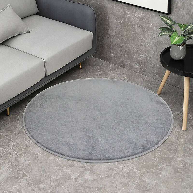 Silver Bubble Kiss Thick Round Rug Carpets for Living Soft Home Bedroom Kid Room Plush Salon Decoration H260226