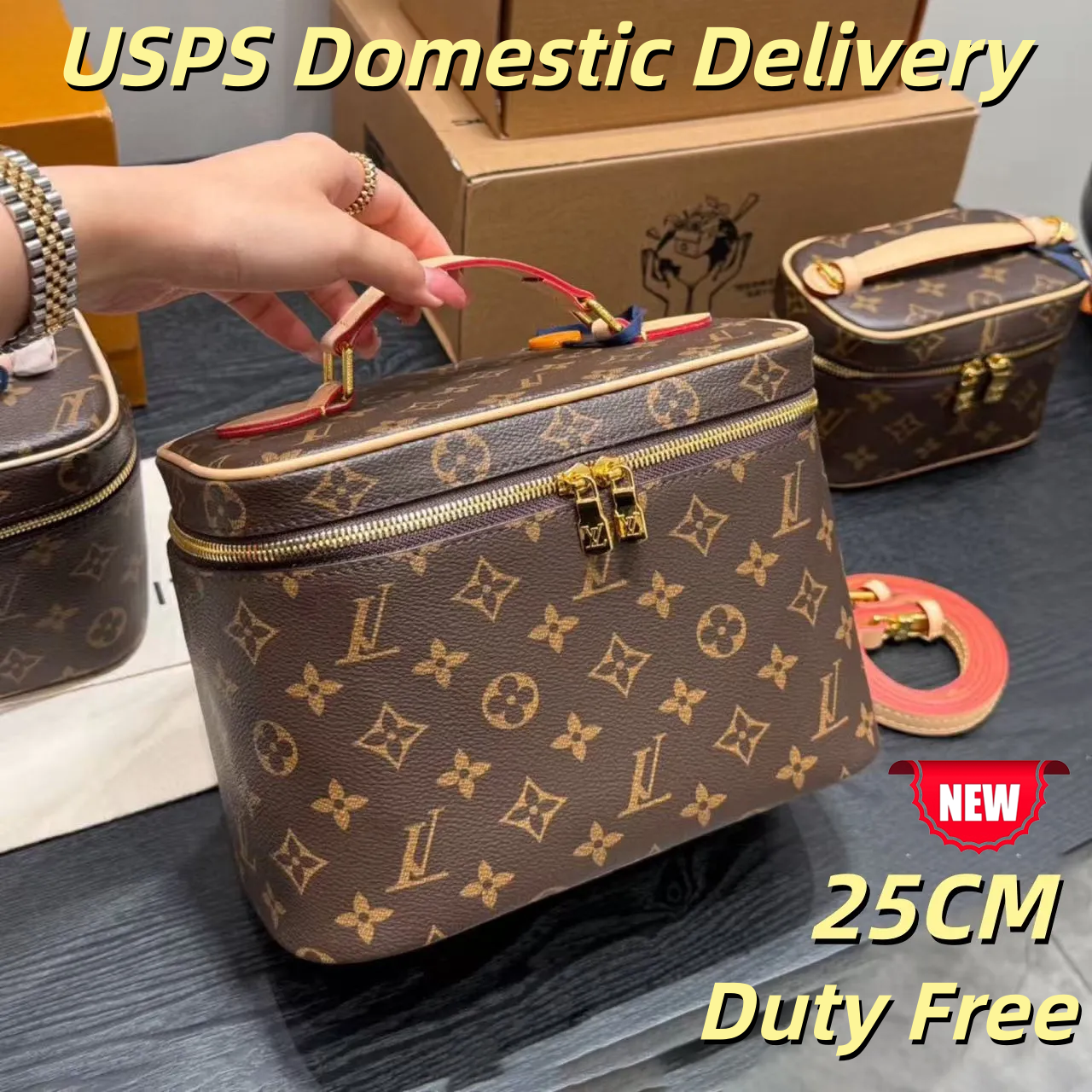 Louis vouiton bag NICE BB Makeup Bag designer Bag Luxury Cosmetic bag High Quality Women's Handbag Purse Cowhide Storage Bag Toiletry Bag vanity bag cosmetic bag