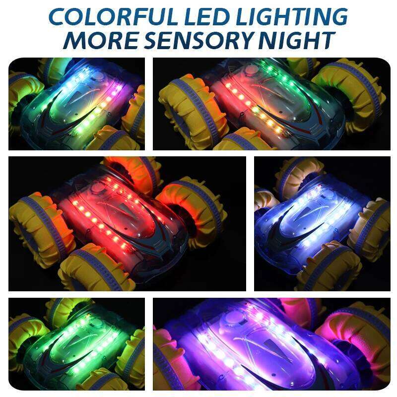 RC Car Gesture Sensing Rolling 2.4G light Amphibious Remote Control Vehicle Double Sided Stunt Waterproof Children Toys for Kids H260227