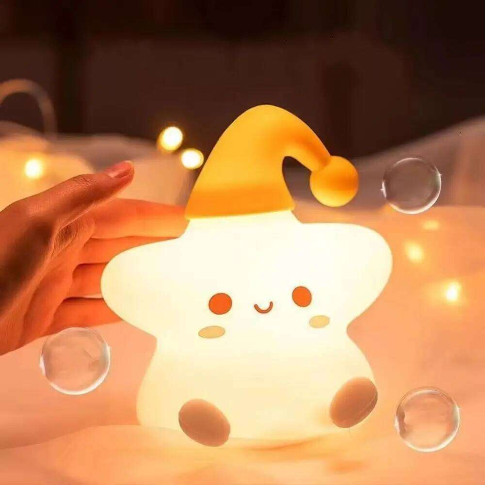 LED Silicone Night Light Little Star Creative Bedside Touch Table Lamp Bedroom Decoration Kawaii Gift For Kid Children Z260227