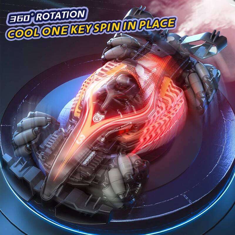 Q186 Single Hand Gesture Double Cool Light Spray Rc Racing Toy Remote Control Stunt Car Toys for Boys Gifts H260227
