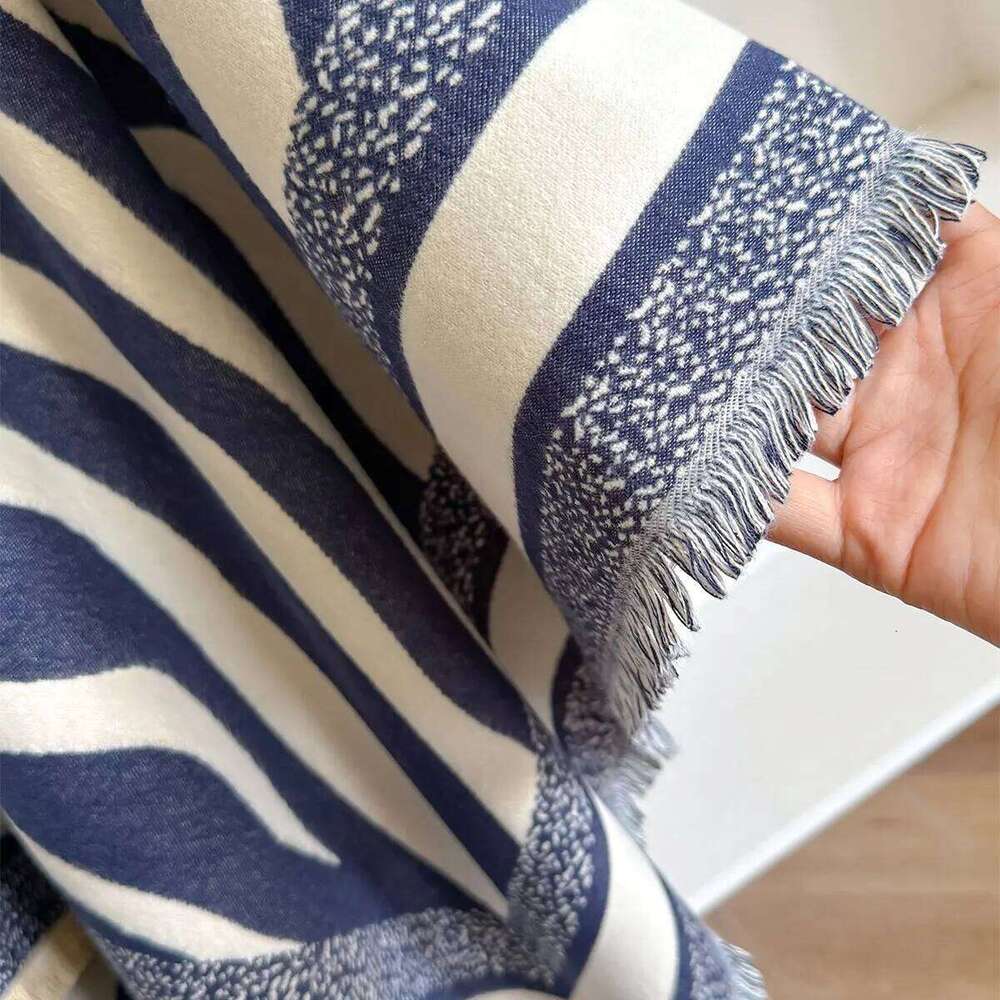 New Winter Women Poncho Warm Slit Large Shawl Double Sided Stripes Print Thickening Blanket Luxury Scarf Female Cloak Pashmina Z260226