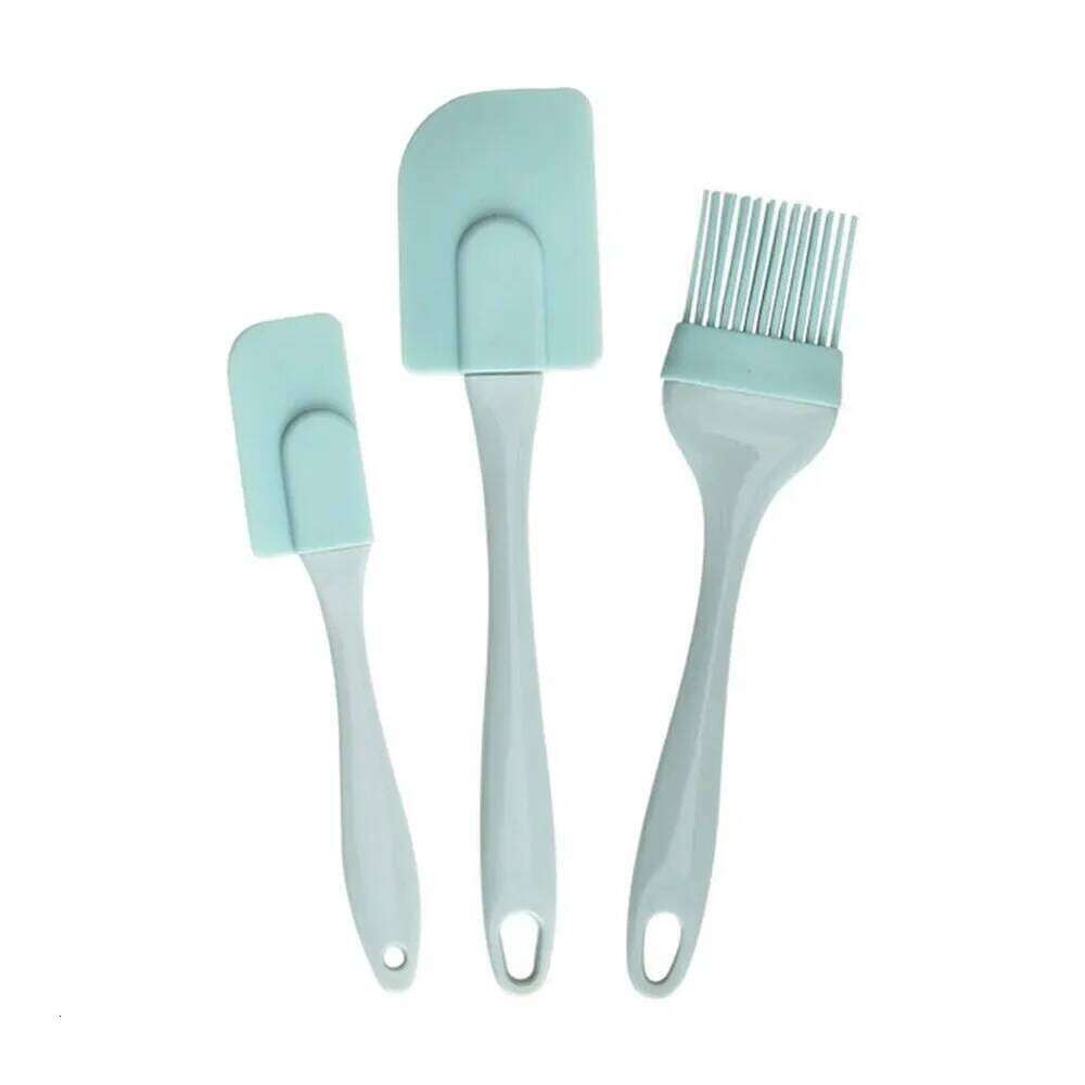 3Pcs Cream Scraper DIY Bread Cake Butter Mixer Oil Brush Kitchen Baking Tool Silicone Spatula Non-stick