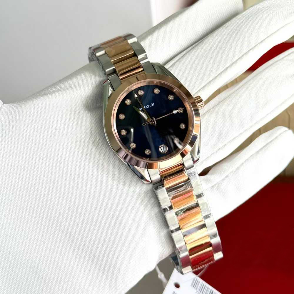 O1 150m Shades 34mm Japanese Quartz Sapphire Glass Diamond Bezel NEW Womens watches Black Stainless steel