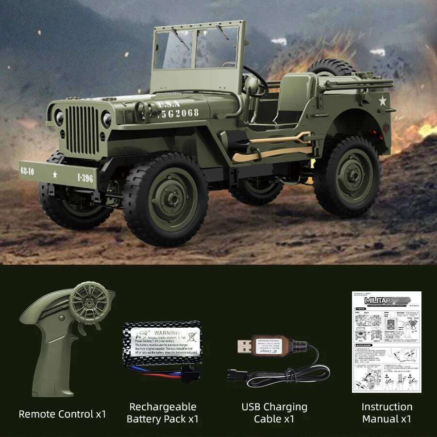 1:10 JJRC C8815 Rc Car 2.4g 4wd RTR MB Crawler Climbing Scale Military Truck Offroad Vehicle Adult Toy Gift for Kids H260227