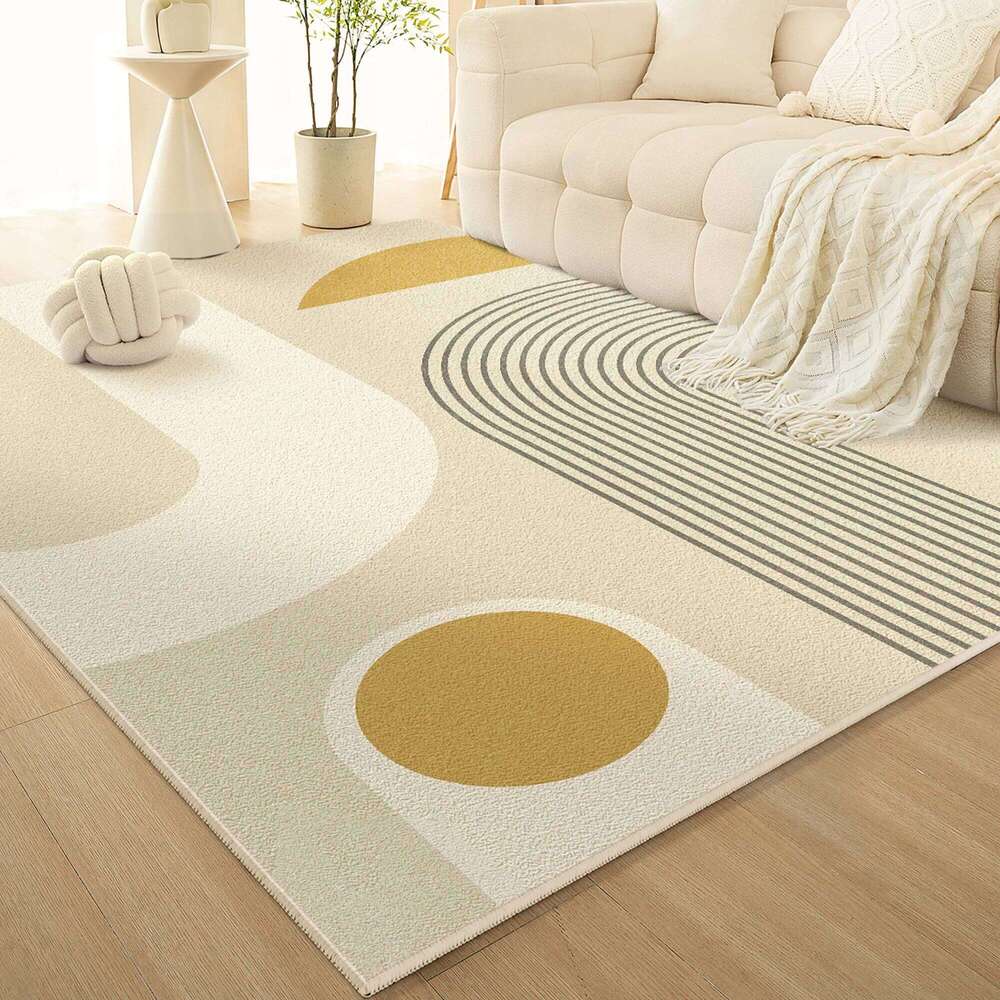VIKAMA French Cream-Style Carpet, Living Room Sofa, Coffee Table Blanket, Anti-Slip Bedroom Bedside Floor Mat, Home Decoration H260226