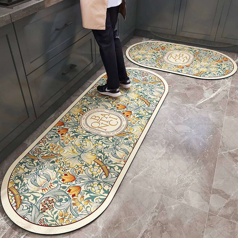 Absorbent Non-slip Floor Mat Absorb Oil Kitchen Long Area Rug Bedroom Carpet Entrance Doormat Home Decor Room Tapis H260226