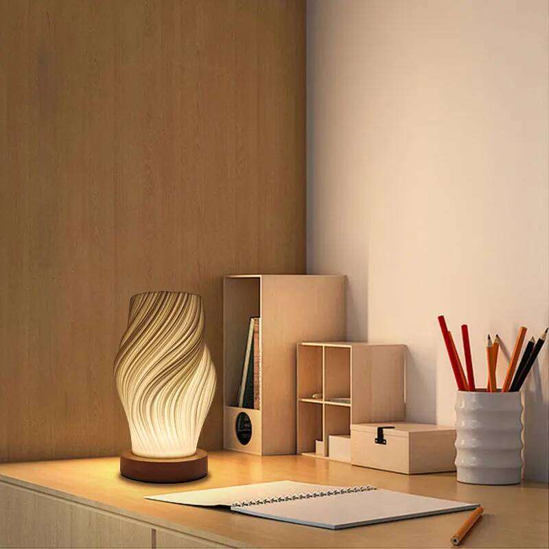 Modern Minimalist Design Table Lamp, Button Control, 3-Level Dimming Wooden Base, Suitable for Study Living Rooms, Offices, Dormitories, Etc. Z260227