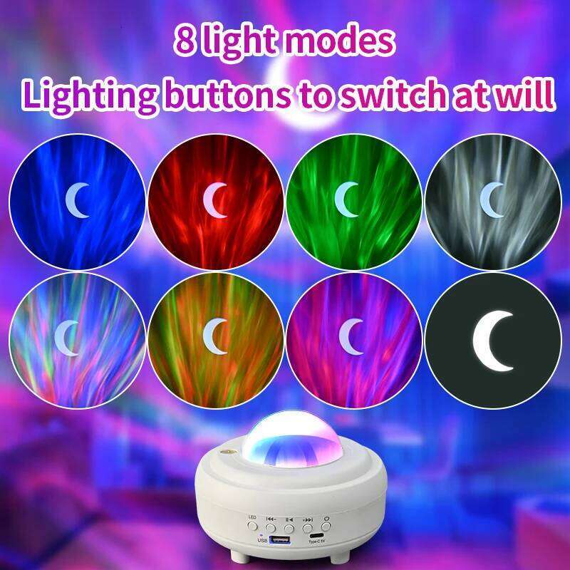LED Aurora Galaxy Starry Sky Projector Lamp Northern Lights Bedroom Home Room Decoration Nightlights Luminaires Gift Z260227