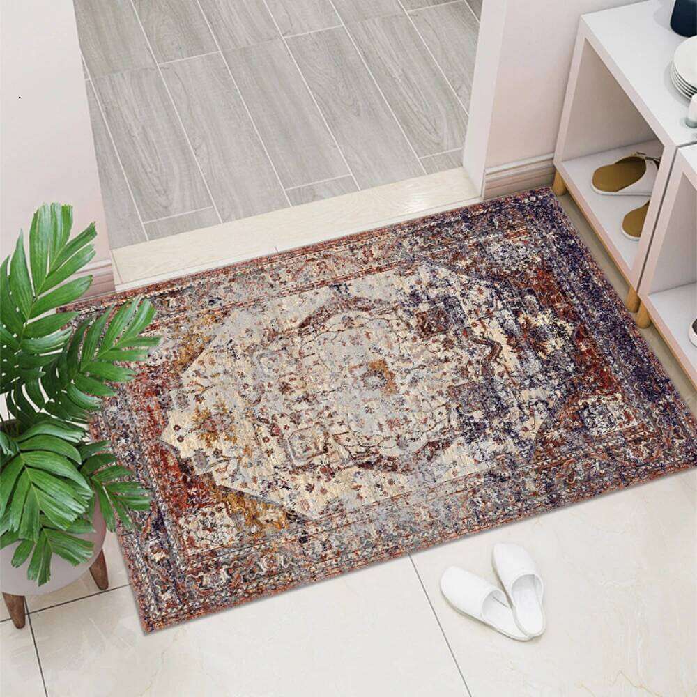 Vikamara Retro Bohemian Printed Floor Mat, Suitable For Use As a Decorative Carpet In Living Rooms, Kitchens And Corridors. H260226