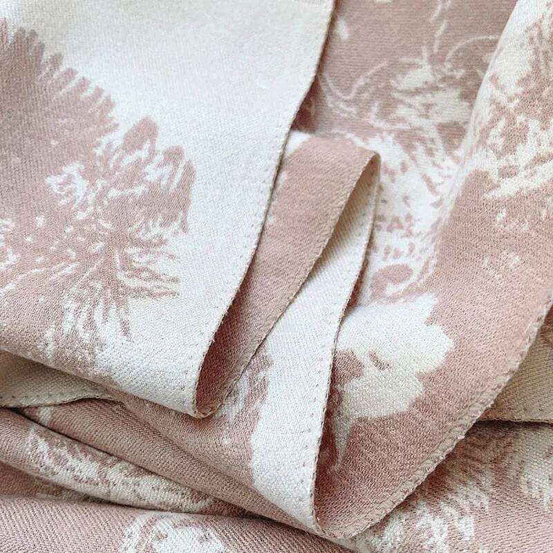 Elegant Faux Cashmere Scarf Shawl Women Warm Autumn Winter Fashion Bird Song Jungle Pattern Wrap for Ladies Z260226