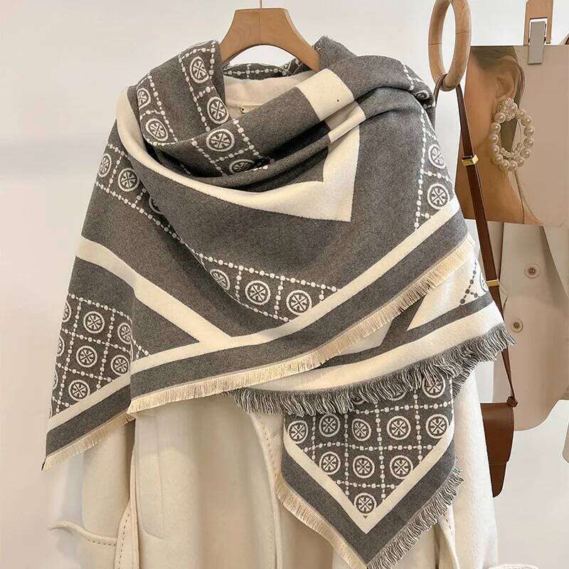 New Fashion Winter Cashmere Scarf Women Luxury Duplex Print Female Shawl Wrap Scarves Lady Thick Warm Blanket Echarpe Pashmina Z260226