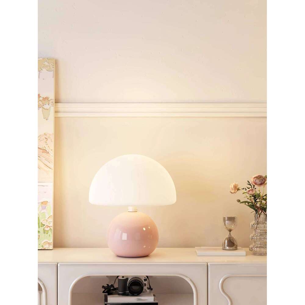 A pink/orange/red/white/beige USB socket table lamp for room light decorative lamp, night light, desk light. Z260227