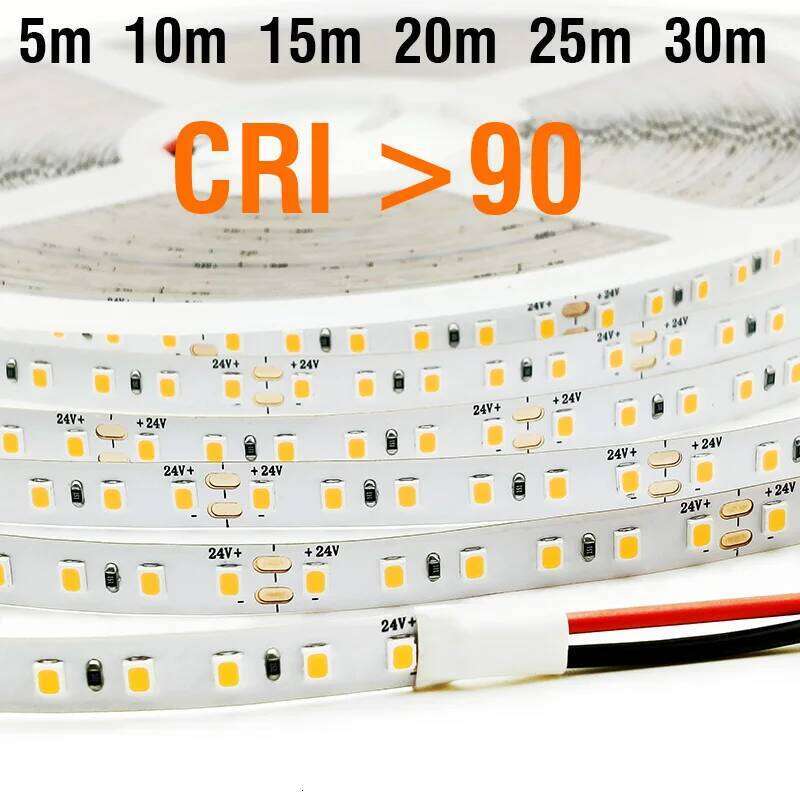 CRI90 High Brightness Single 5m 10m 15m 20m 25M 30m LED Strips 24V 12V Light Strip CRI 90 Flexible 20 meters Soft Lamp Bar Z260226