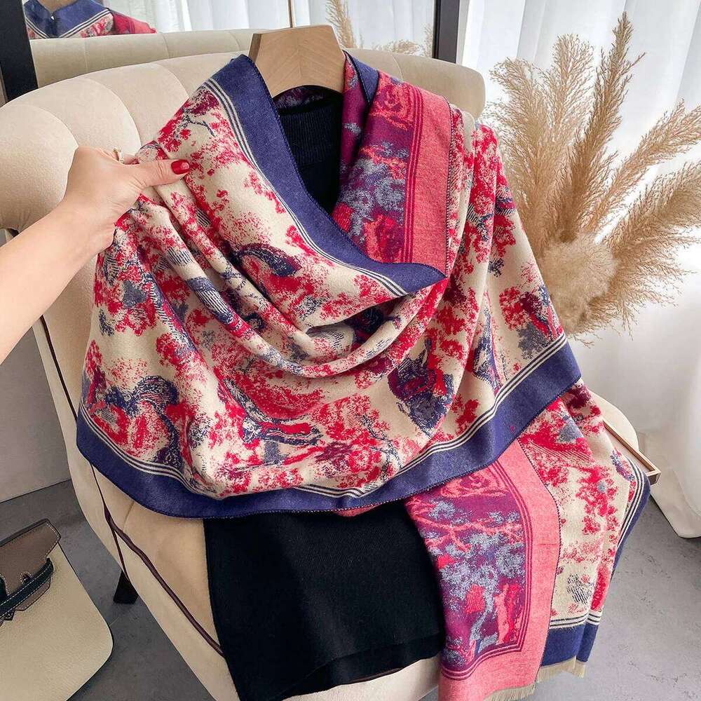 Luxury Winter Cashmere Scarf Women Design Warm Pashmina Blanket Poncho Scarves Female New Animal Shawl Thick Foulard Bufanda Z260226