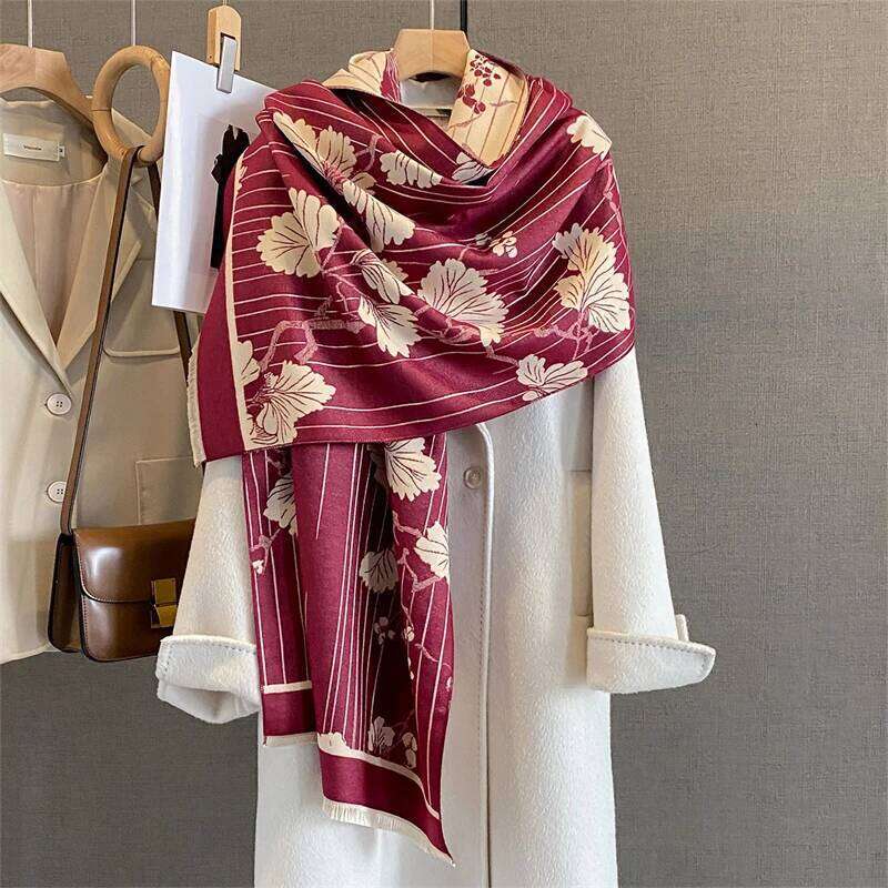 2025 Winter Warm Cashmere Scarf for Women Luxury Print Pashmina Shawl Wrap Neckerchief Female Bufanda Echarpe Design Headband Z260226