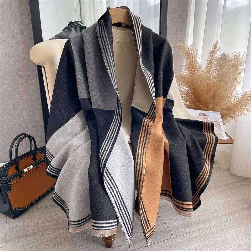 2024 Winter Warm Cashmere Scarf for Women Luxury Print Pashmina Shawl Wrap Neckerchief Female Bufanda Echarpe Design Headband Z260226