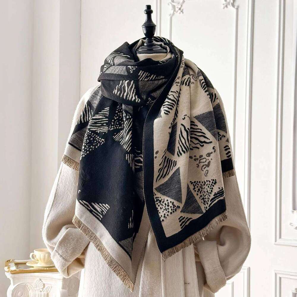 Elegant Double Sided Printed Pashmina Scarf from New Brand Ultra Soft, Warm with Fringe, Indispensable for Winter Z260226
