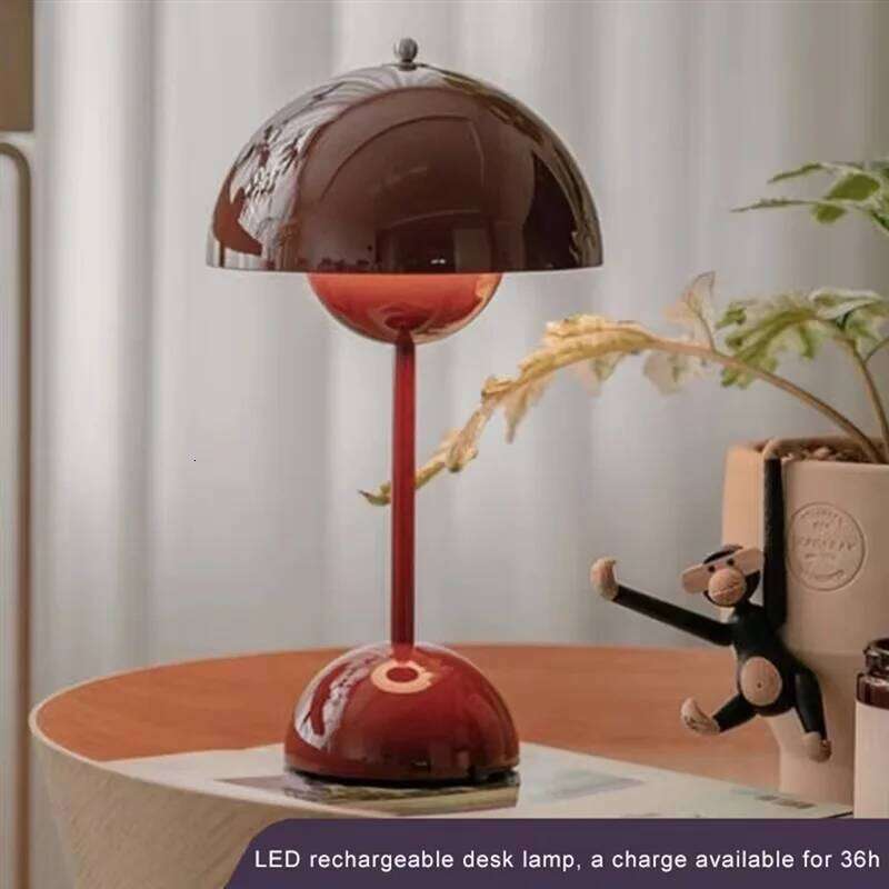 -ABAB Mushroom Flower Bud Rechargeable LED Table Lamp Desk For Bedroom Dining Touch Night Light Simple Modern Decoration Z260227