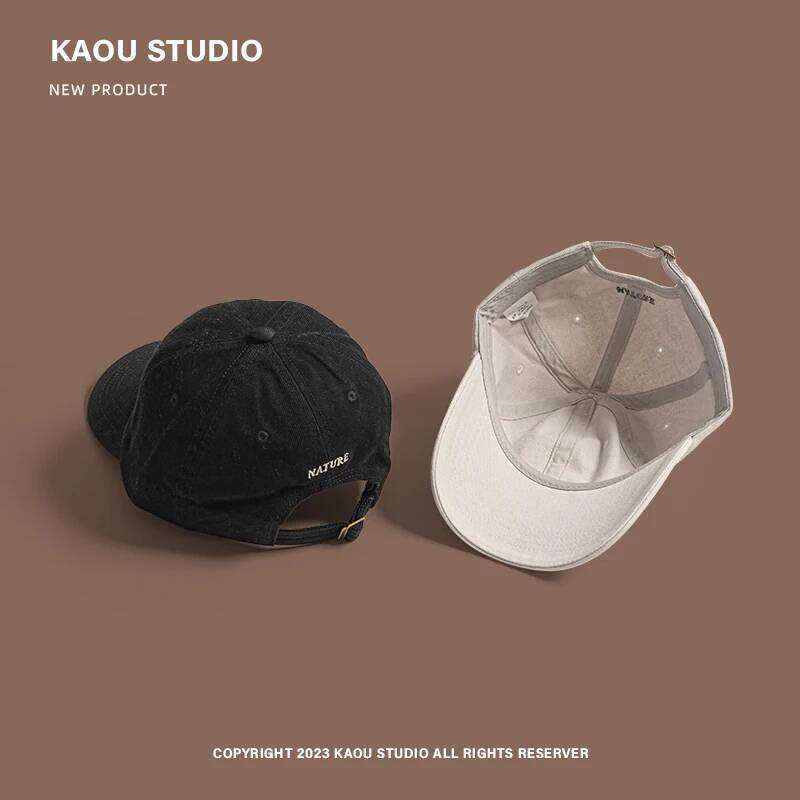 N Letter Simple Embroidered Hat for Women Large Size Casual and Versatile Couple's Peaked Sun Baseball Cap Z260226