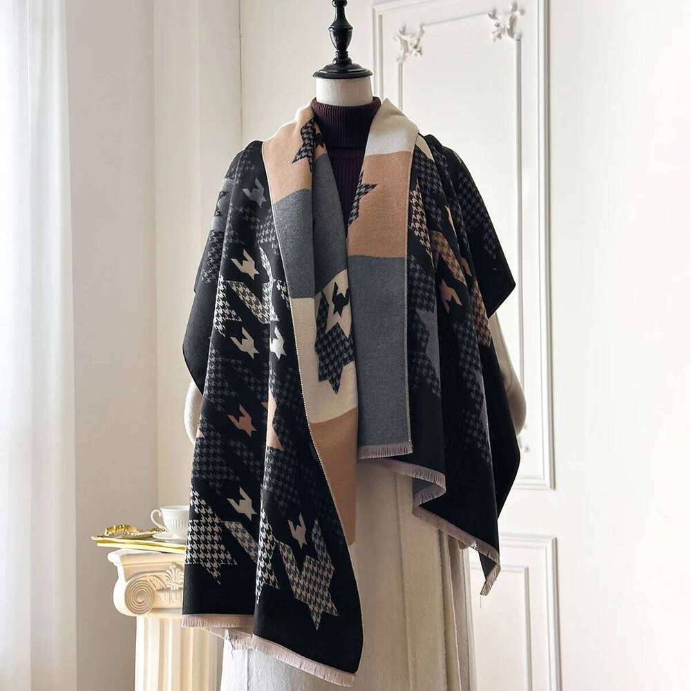 Women's Autumn Winter High-End Fashionable Scarves Versatile Printing Warm Air Conditioner Shawl Necklace Poncho Wrap Scraf Z260226