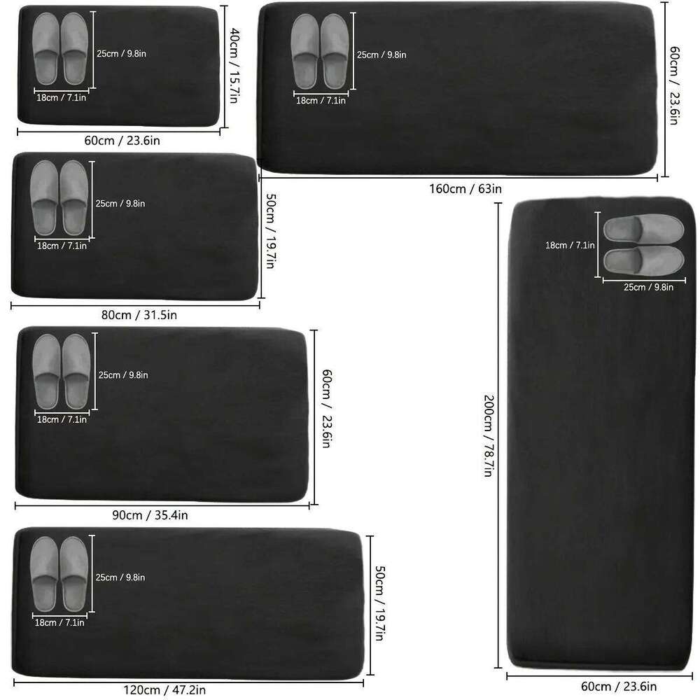 Long strip thickened kitchen water and oil absorbent floor flannel non-slip dirt-resistant foot entrance door mat H260226