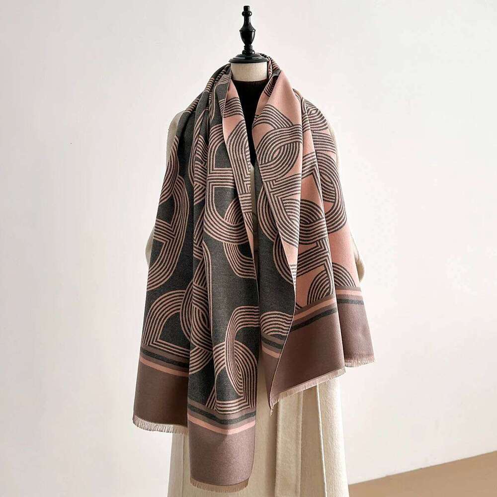 Women Winter Scarf Pashmina Shawls Lady Wraps Thick Warm Striped Pattern Bufanda Echarpe Female Cashmere Imitation Stoles Z260226