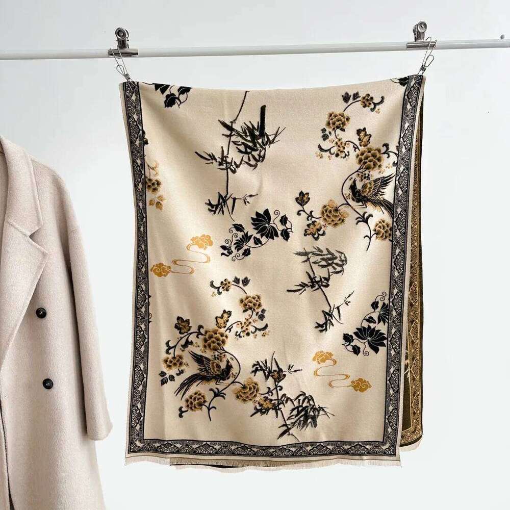 Luxury Winter Cashmere Scarf Women Print Design Warm Pashmina Blanket Poncho Scarves Female Carriage Shawl Thick Foulard Bufanda Z260226