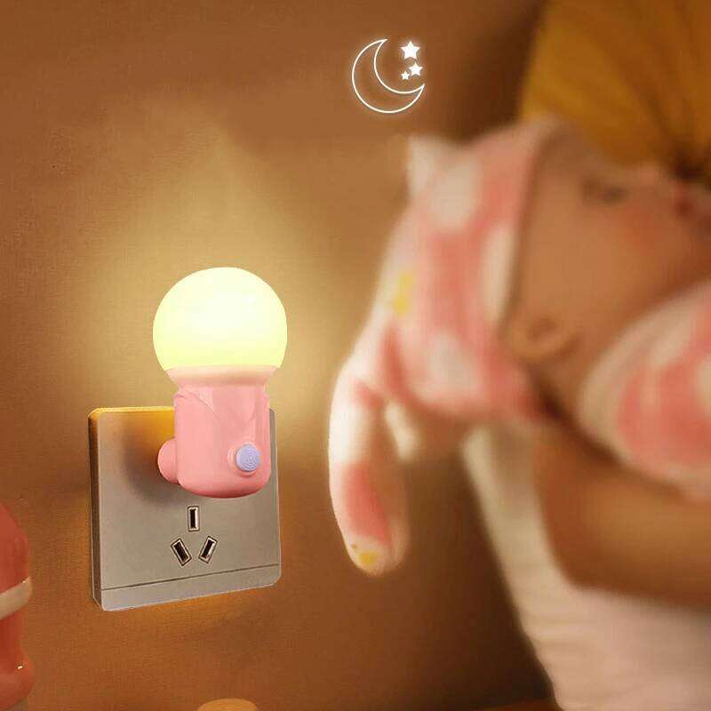 LED Plug-in Night 2-color Baby Nursing Eye Sleep Light Bedroom Socket Lights Energy Saving Cute Corridor Lamp Balcony Z260227
