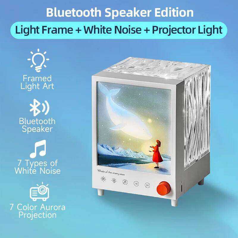 Aurora Box Projector Night Bluetooth Ambient Light With White Noise Stepless Dimming Beside Lamp For Bedroom Decor Z260227