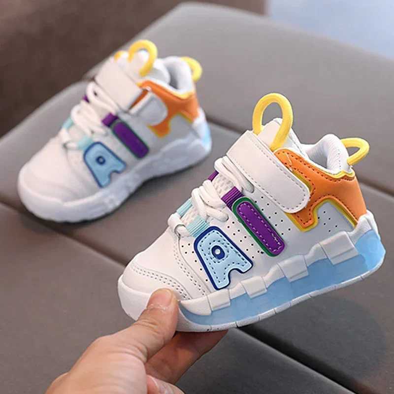 Kids Sneakers Translucent Air Cushion Dual Velcro Non-slip Color-Block Shoes for Boys Girls Toddler Baby Outdoor Casual SportsT260227