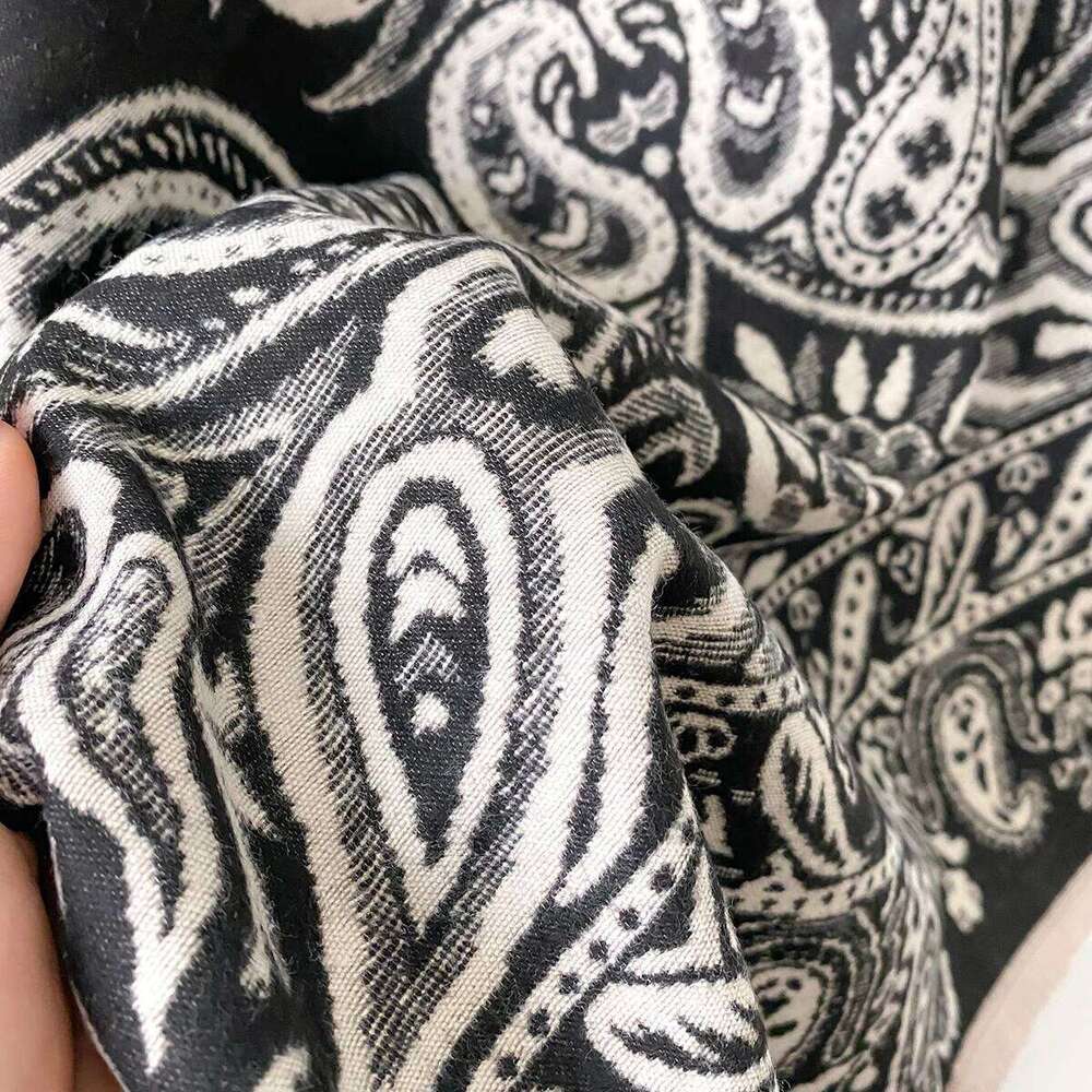 New Retro Style Women's Winter Warm Cashmere Scarf Double Sided Castle Print Pashmina Shawl, Blanket Poncho Foulard Z260226