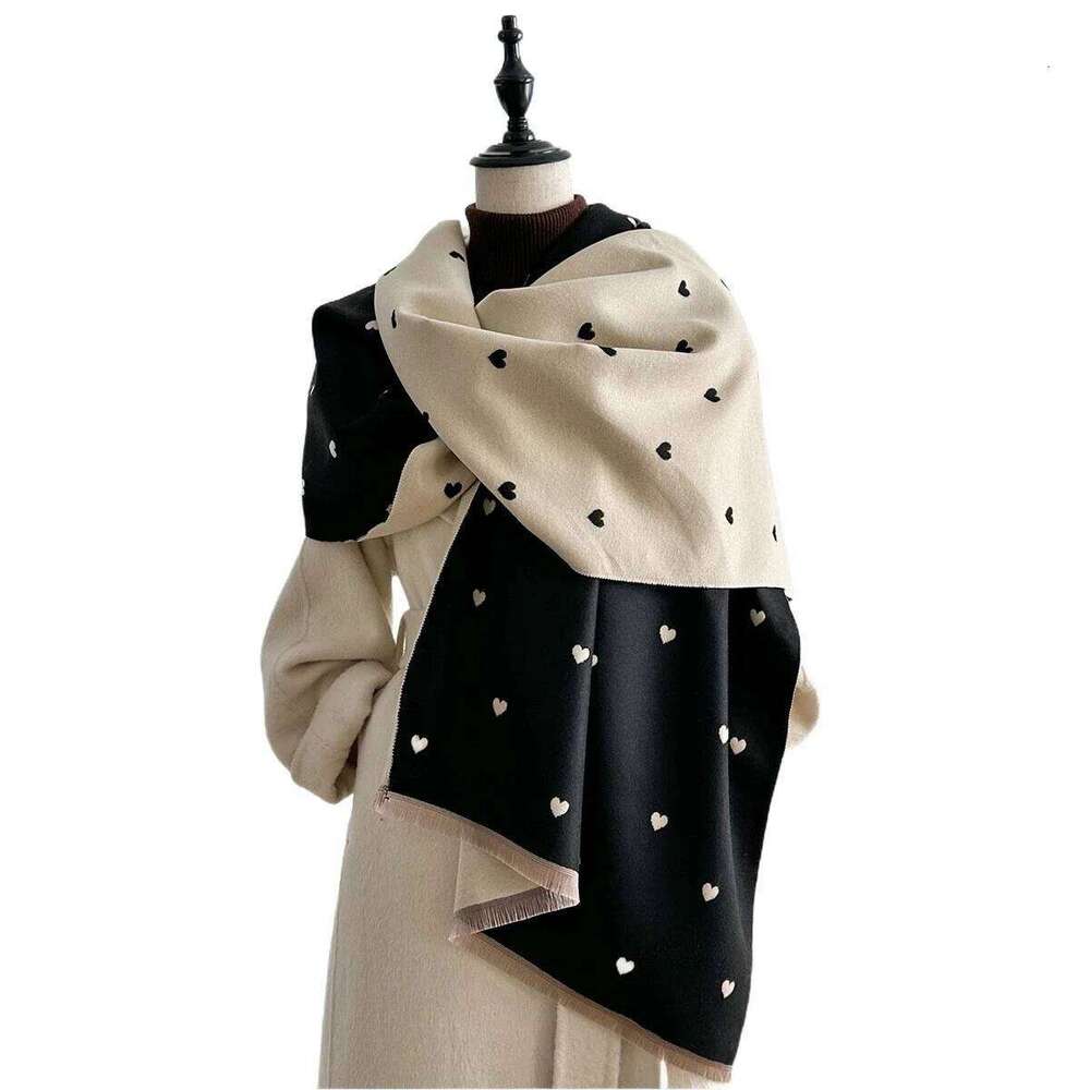 Autumn Winter New Elegant Flowers Design Imitation Cashmere Soft Warm Versatile Shawl Coldproof Windproof Blanket Scarf Z260226