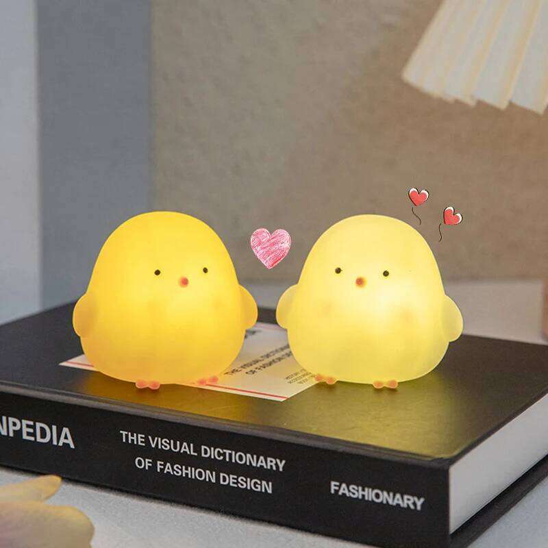 Cute Chicken Soft Lighting Small Night Bedside Lamp Decoration Bedroom Atmosphere Light Girl Children Gift Z260227