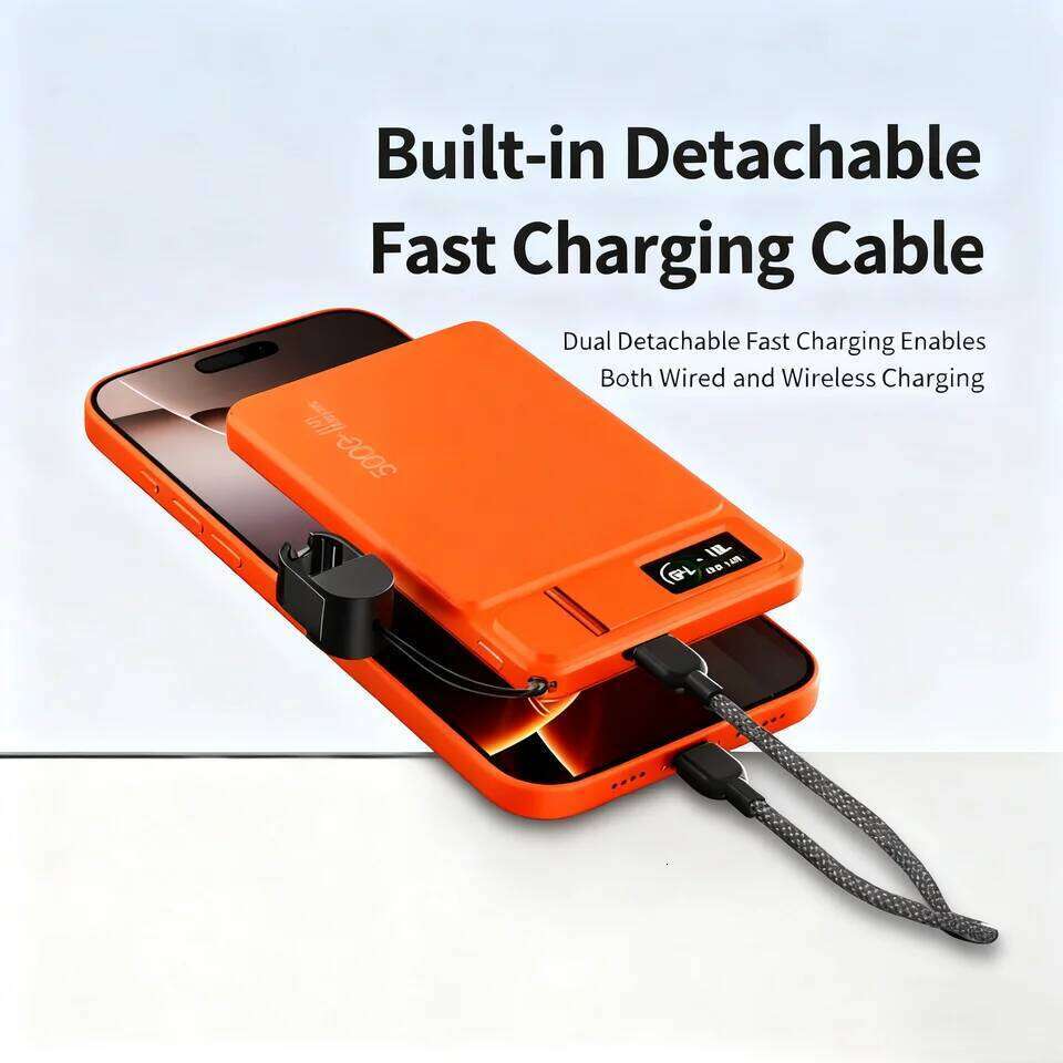 3-In-1 TFT Screen 10000Mah Wireless Magnetic PowerBank Fast Charger Portable External Battery For iPhone 17 PowerBak H260227