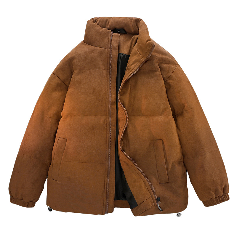 Men's Winter Stand Collar Suede Padded Jacket, Youth Thickened Warm Daily Cotton Coat, Bestseller