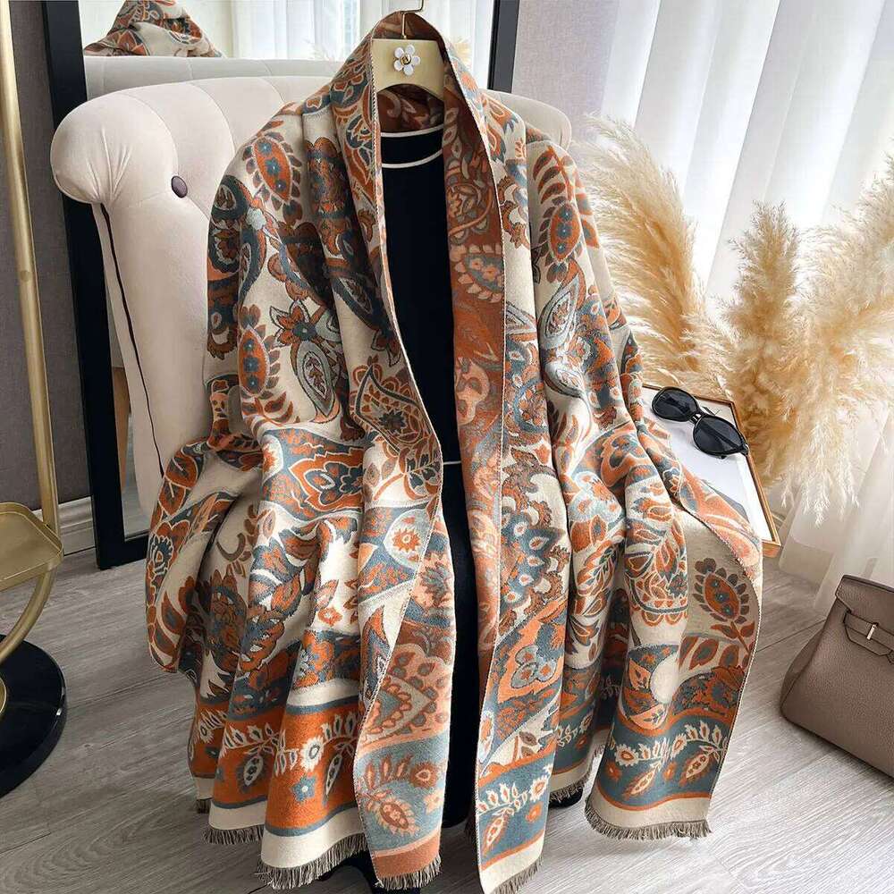 2025 Winter Imitation Cashmere Scarf Women Design Outdoor Warm Pashmina Blanket Scarves Female Shawl Wraps Thick Foulard Bufanda Z260226