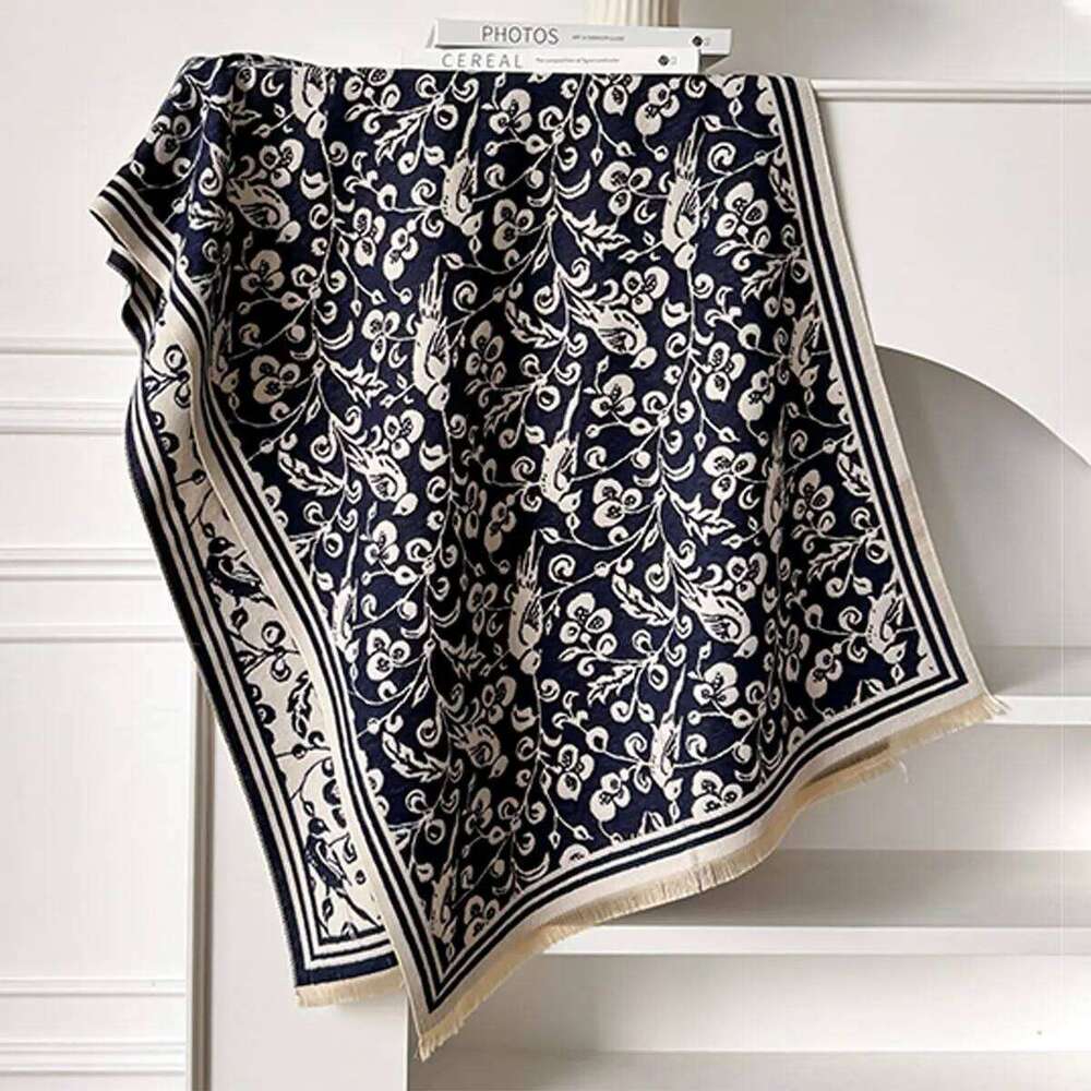 New Brand Elegance Two-Sided Jacquard Scarf pashmina Cashmere Soft Warm Fringe Pashmina Shawl Winter Coldproof Windproof Blanket Z260226