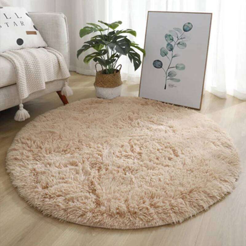 Super Soft Fluffy Round Rug Plush Carpet for Living Decor Cozy Bedroom Nursery Kids Room Home Floor Mat Decorative H260226