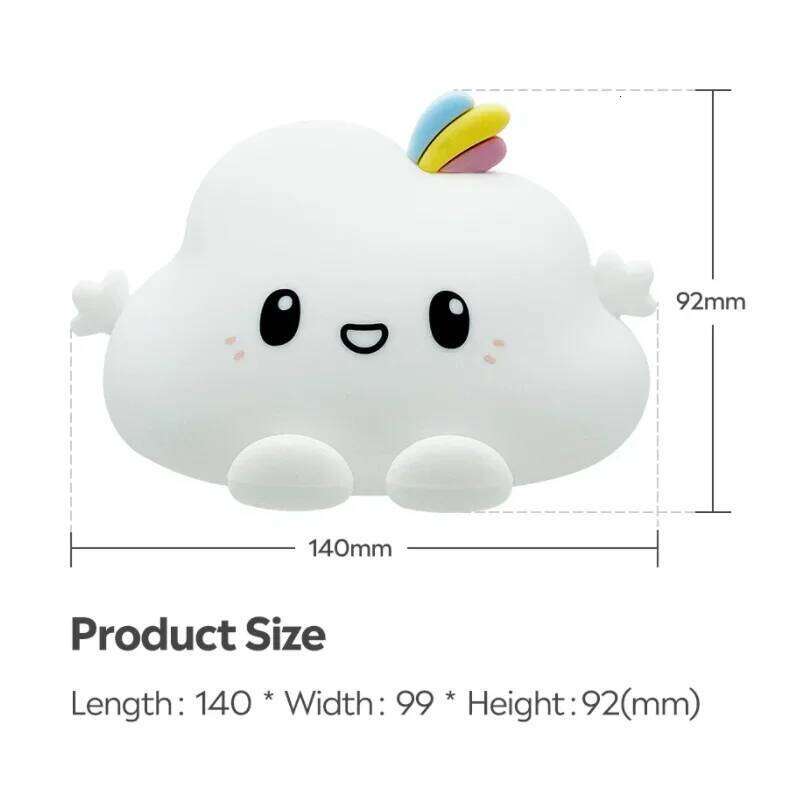 LED Night Light Cloud Kids Soft Silicone Portable Baby Girls Nursery Toddler Lamp Remote Control Nightlight for Children Babies Z260227