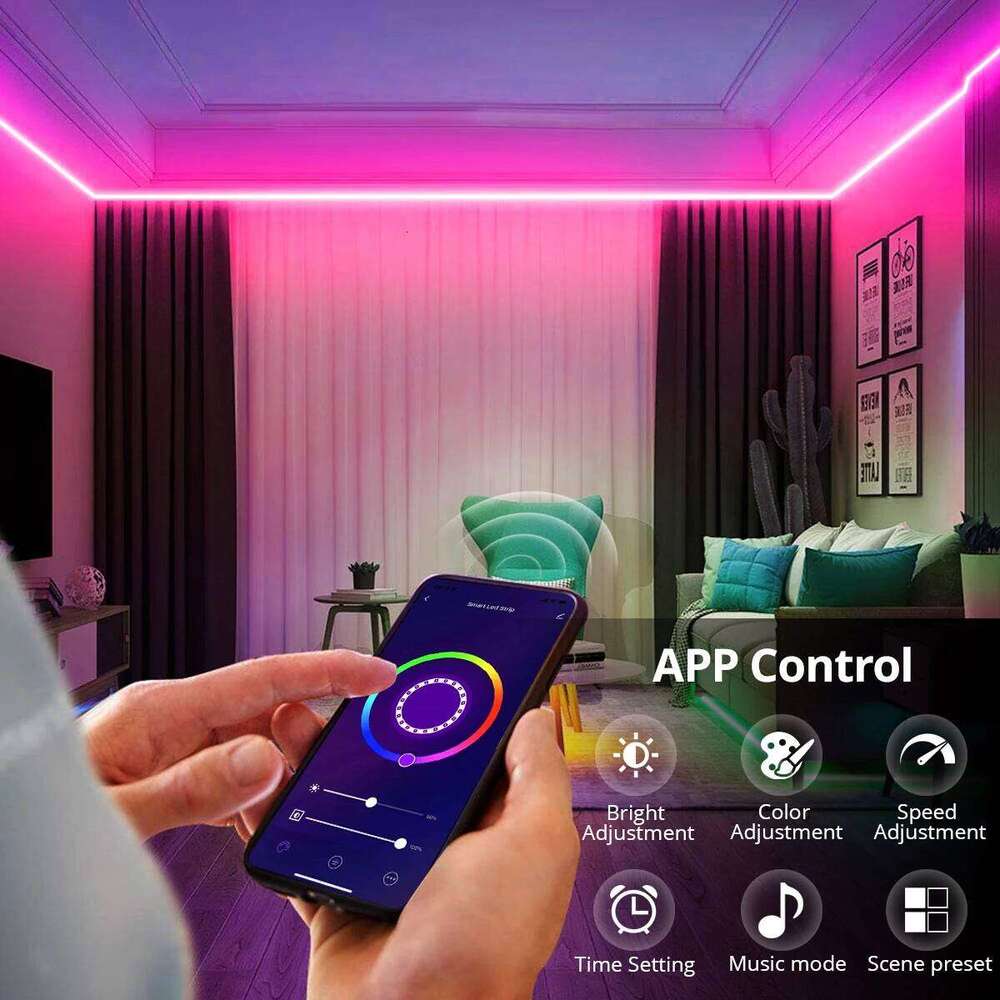 12V LED Strip Lights Tuya Smart Life WiFi Bluetooth RGB Neon Sign Tape Room Decor Alexa Google Home fita de led inteligente Z260226