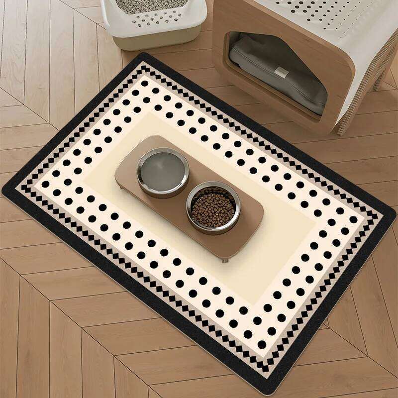 VIKAMA Nordic Minimalist Pet Feeding Mat Home Decor, Cat & Dog Bowl Pad, Anti-Slip, Super-Absorbent, Dirt-Proof, Easy To Clean H260226